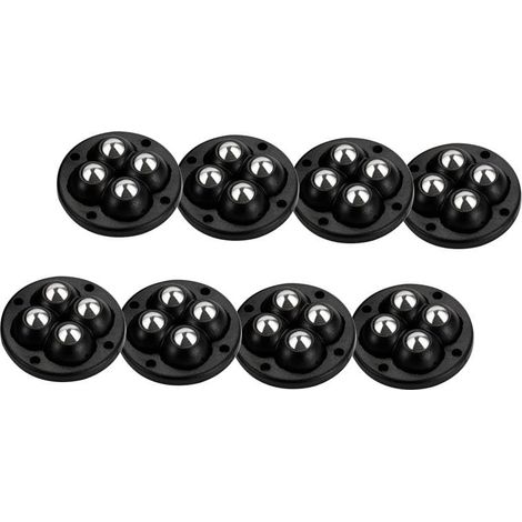 8 Roulettes Noires Autocollantes - Roues Pivotantes 360° Universelles, Galets Adhésifs pour Meubles, Boîte de Rangement, Poubelle, Petites Roues pour Appareils Compacts (1/3)