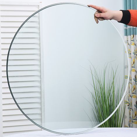 Tablet tondo in vetro temperato separato, diametro 46 cm, spessore 0,6 cm, resistente e salvaspazio, senza montaggio, adatto per cucina, soggiorno, sala da pranzo e altro (1/5)