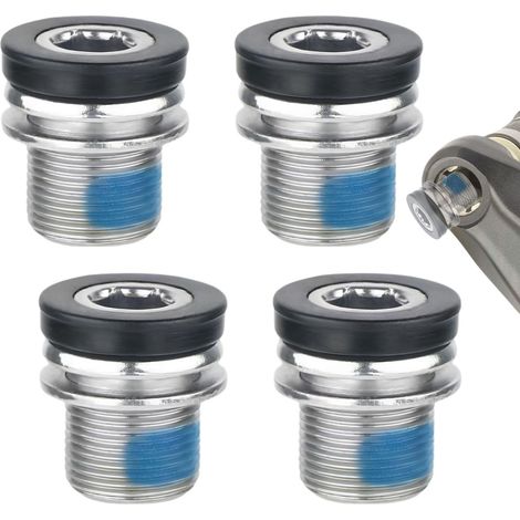 Lot de 4 Vis Plateau M15 pour Pédalier Vélo Vis de Manivelle en Acier Inoxydable avec Joint pour Fixation du Boîtier de Pédalier Entretien et Remplacement (1/5)