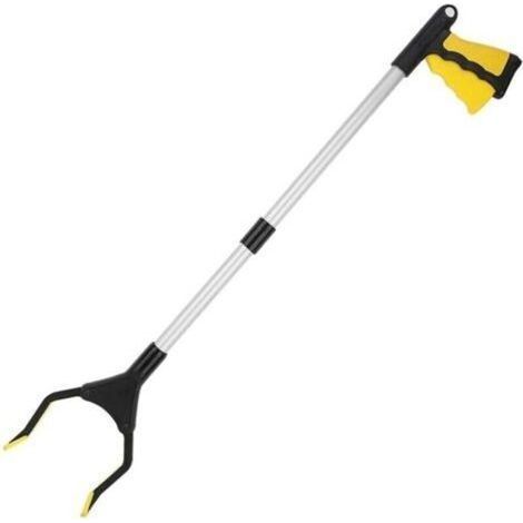 AIMOONSA Outils de Ramassage, 32\\\" Pince Extension Pliable, Outil d\\'aide Handicap en Aluminium avec Pince Rotative en Caoutchouc, Extension Bras Long pour Ramasse-Dchets - Jaune (1/5)
