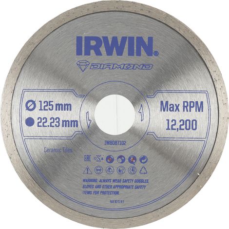 Disque de coupe irwin diamond cutting disc 125 mm 22,23 mm (1/2)