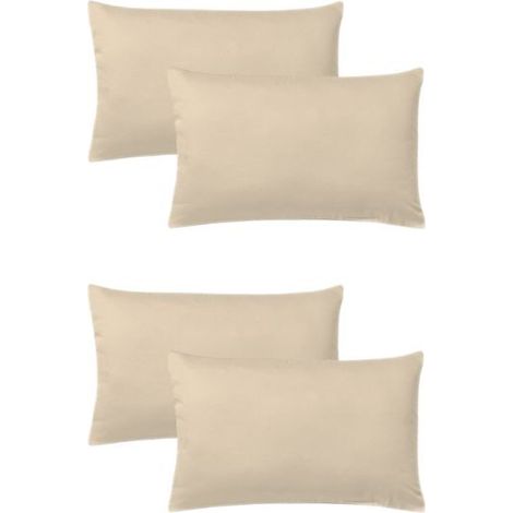 KLULK Set 4 Federe Per Cuscini Per Bambini 40x60 Cm,In Puro Cotone 100% Fibra Naturale In Tinta Unita Safari Made In Italy (1/5)
