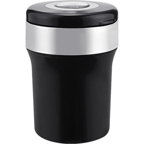 Cendrier de voiture, cendrier universel portable sans fumée avec couvercle, boussole LED bleue pour la plupart des porte-gobelets de voiture (1/5)