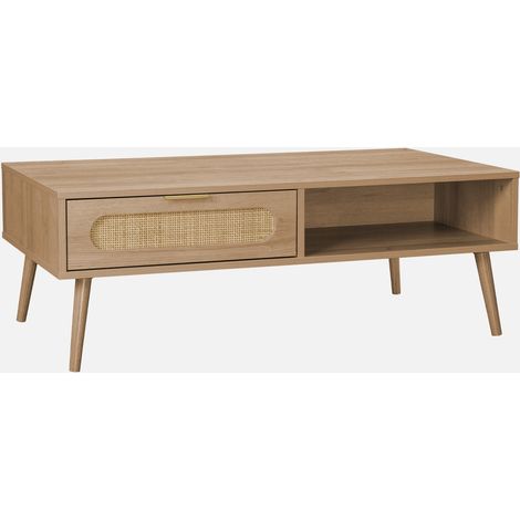 Mesa de centro estilo escandinavo, 1 cajón (1/5)