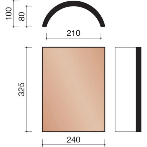 Arêtier demi-rond sans emboîtement 210 mm rustique - WIENERBERGER - P0003300 (1/2)