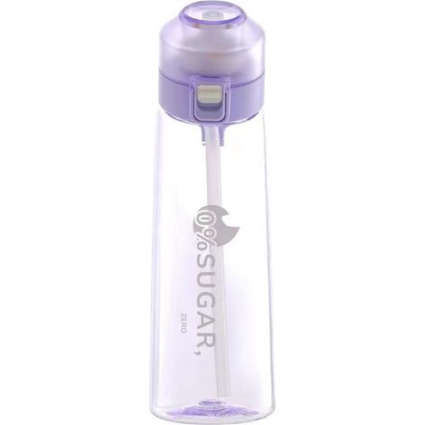 Accessoires boisson Bouteille - 650 ml - Gourde avec goût - Kit de démarrage avec 7 capsules d'air - Gobelet anti-fuite pour la gym, la course, l'extérieur - violet (1/5)