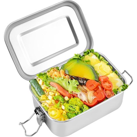Boîte à Bento en Acier Inoxydable, 550ml Lunch Box, Passe au Lave-vaisselle, Ecologique Sans BPA - Parfaite pour Pique-Nique, Travail, École, Voyage et Famille (1/5)