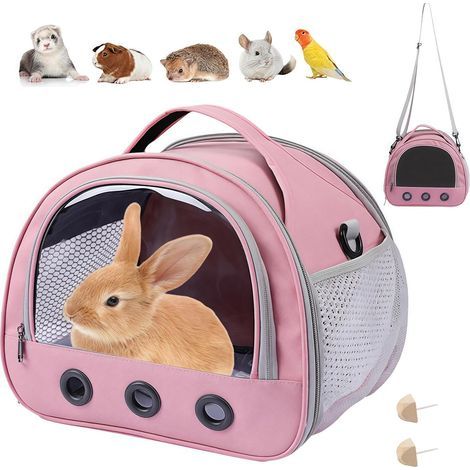 Kleine Haustiertragetasche, Kleintiertransportbox, Katzentransportbox mit Schultergurt, faltbare Tragetasche, für Vögel, Kätzchen, Welpen (1/5)