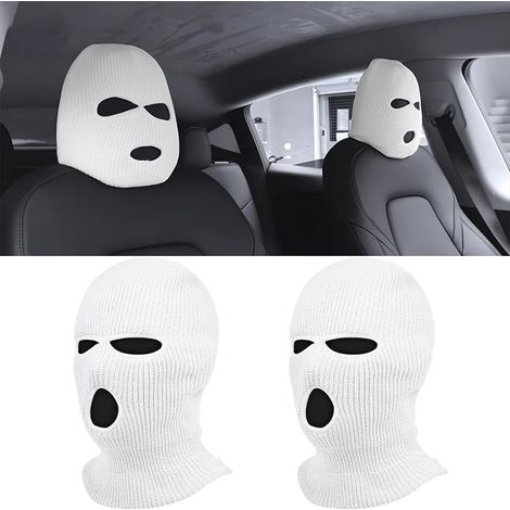 2 Pieces Custom Breathable Headrest Cover, Washable Car Headrest Cover, Dustproof Headrest Cover for Vehicle, Minivan, Automobile(White) (1/5)