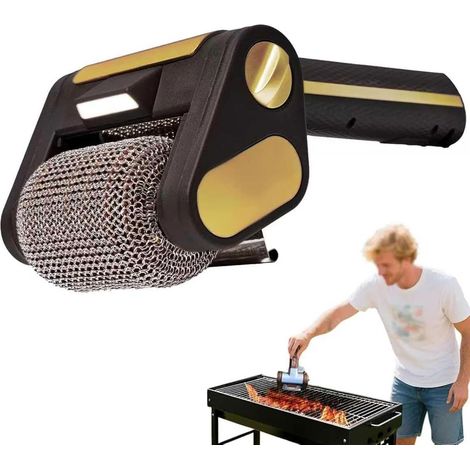 Nettoyeur de Gril électrique sans Poils, Rouleau Puissant en Acier Inoxydable, Brosse Amovible sans Fil avec lumière LED, for barbecues extérieurs (1/5)
