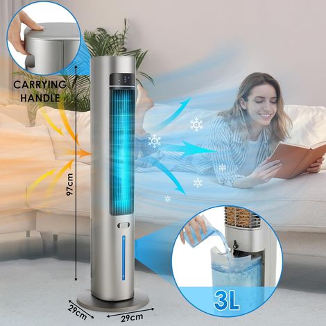 Ventilateur Colonne Oscillant,Ventilateur tour avec diffuseur d'arômes, télécommande,3 vitesses,pour bureau/maison