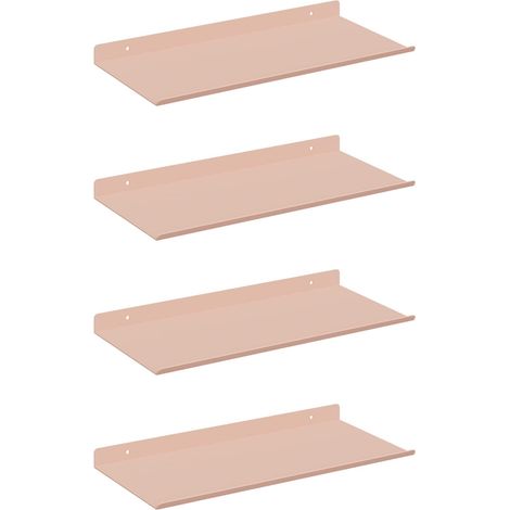Floating Shelf Wall-mounted 4 pcs Pink 40 x 18 x 2.5 cm Steel vidaXL