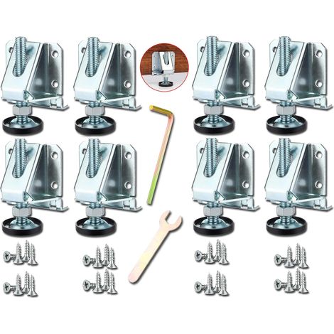 8pcs M10 Schwerlast Einstellbar Nivellierer, Möbel Leveler, Einstellbare Füße Set, Möbel Nivellierfüße Gewindefüße, Langlebig Und Einfach Zu Bedienen Für Tisch, Regale, Schrank, Werkbank Usw. (1/5)