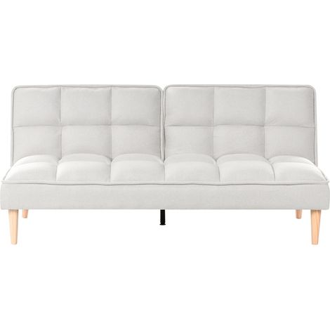Sofá cama moderno tela fácil de limpiar sin reposabrazos clic clac blanco crema Siljan