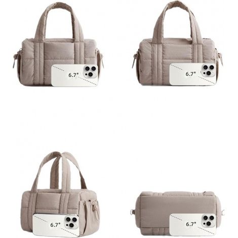 sac matelassé ur femme en duvet avec poignée supérieure, léger fait nylon imperméable et matelassé b (1/5)