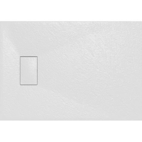 Aquariss SMC Slate Effect Shower Enclosure Tray Base 70cm Wide and Length 100cm White