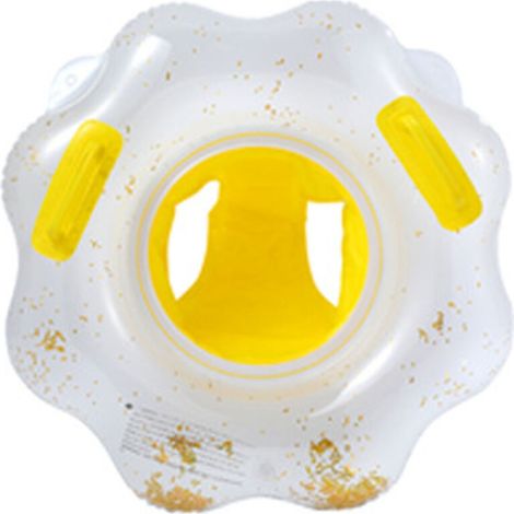 Bouée gonflable pour bébé avec 2 poignées, siège de sécurité pour enfants de 1 à 5 ans, blanc et jaune (1/5)