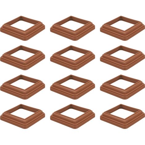 12Pcs 4 x 4 Pouces Jupes De Poteau Pour Clôture En Bois Rouge (1/5)