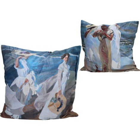 Carmani, Kissen mit Füllung und Reißverschluss – Motiv inspiriert von den Gemälden von J. Sorolla (1/3)