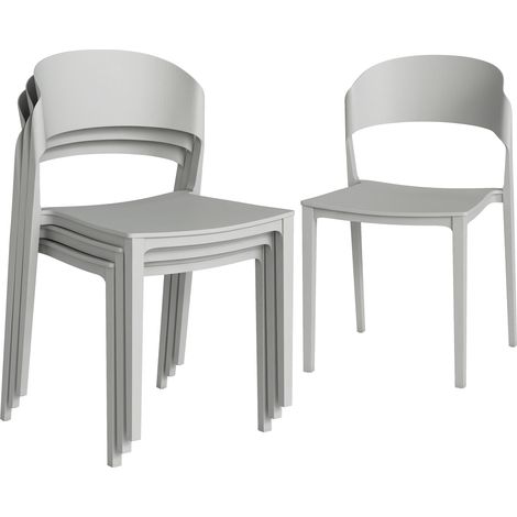 Set 4 Sedie Giardino , Impilabili, Struttura pp Adatte per Tutte le Stagioni
