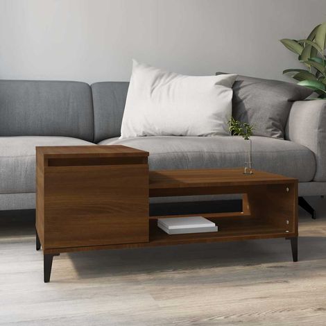 vidaXL Coffee Table Brown Oak 100x50x45 cm Engineered Wood (1/5)