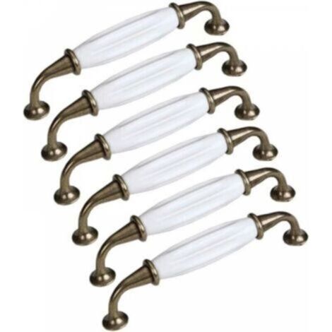 Set mit 6 Keramik-Türknöpfen, Möbelgriffen für Schubladen, Porzellan-Küchenschrankgriffen, 128 mm