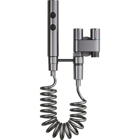 Pistolet Nettoyeur De Toilettes Haute Pression En Acier Inoxydable, Pomme De Douche Murale Avec Valve À Double Sortie, Robinet De Douche - Gris (1/5)