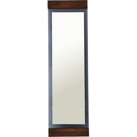 Spiegel Lanzada, rechteckig, Standtyp, Rahmenfarbe Nussbaum, 50x170h cm, Braun Nussbaum