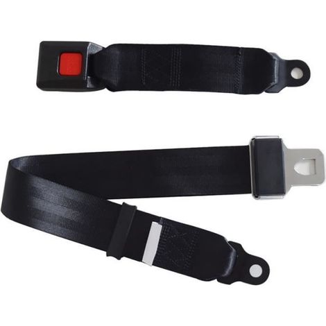 Ceinture De Sécurité - 2 Points - Réglable - Universelle - Noir - 2 Pièces (1/4)
