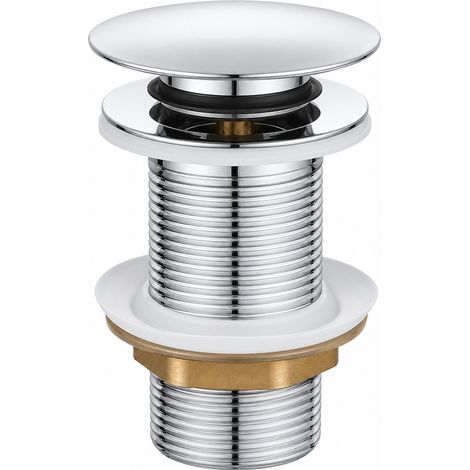 Bonde de Lavabo Inox Clic-Clac avec Trop-Plein 1 Pouce et Quart (1/5)