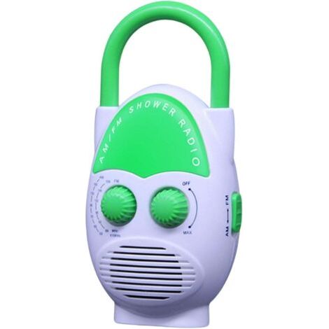 Radio de Douche Suspendue Portable avec Poignée Supérieure étanche pour Piscine Extérieure, Haut-parleur Intégré, Vert (1/5)