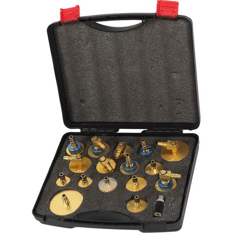 Kit de purge de maître-cylindre de frein en alliage d'aluminium (17 pièces) pour la plupart des véhicules. Purge du liquide de frein. (1/5)
