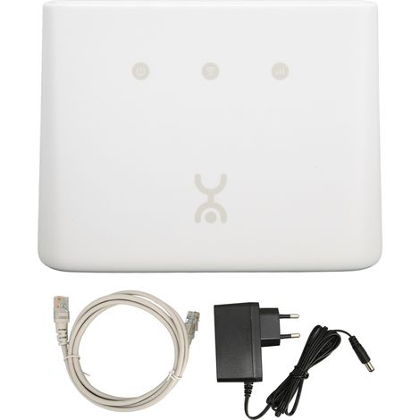 Le routeur sans fil MF293N est un routeur WLAN 4G LTE qui prend en charge LTE/Cat4 et est compatible avec les cartes Nano SIM et les câbles Ethernet Cat4 (norme européenne 100-240V). (1/5)