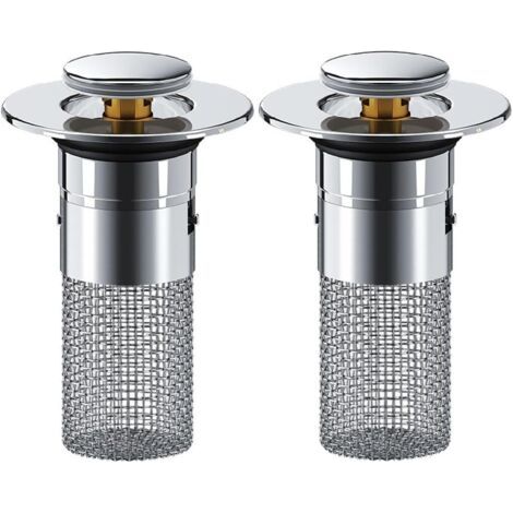 2 Stück Waschbeckenstöpsel, 34-40mm Universal Waschbeckenstöpsel, Pop-Up Abflussfilter Anti-Blockierer, Ablaufstopfen, Badezimmer Zubehör für Badewanne Küche Bad (1/4)