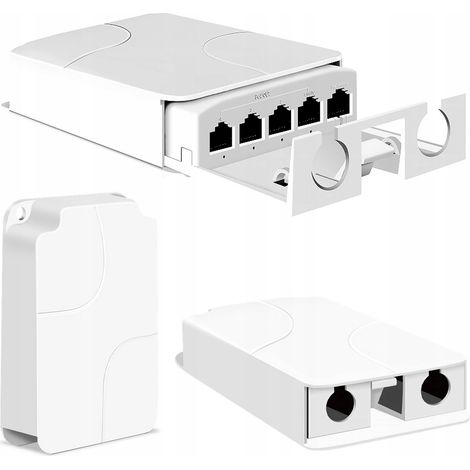 Ripetitore PoE Esterno NetExtender POE5X – 5 Porte RJ45  10/100 Mbps  4x15W  IP55  Per Telecamere e Access Point