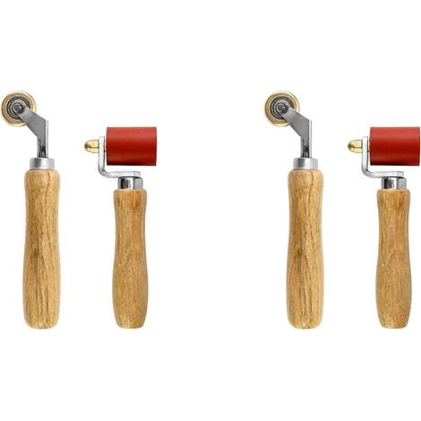Lot de 2 rouleaux à joints en silicone de 40 mm et rouleau à joints en laiton, outil pour la pose de papier peint, rouleau de précision pour toitures et revêtements de sol en vinyle (1/5)