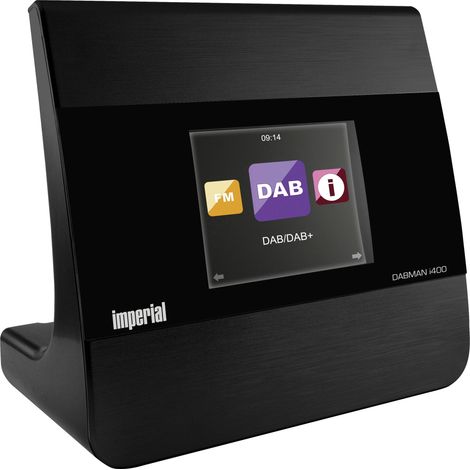 Imperial DABMAN i400 Adaptateur pour radio Internet DAB+, FM, Internet Bluetooth, DLNA, WiFi, radio internet compatible DLNA, multiroom noir S229891