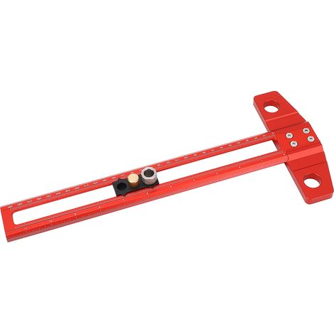 Règle de positionnement en alliage d'aluminium 30 cm, échelle métrique et impériale, avec douilles de perçage 6 mm, 8 mm et 10 mm (1/5)