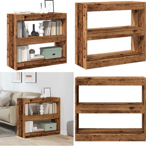 vidaXL Bücherregal/Raumteiler Altholz-Optik 80x30x72 cm (1/5)