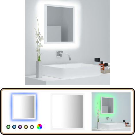 Miroir à LED de salle de bain Blanc 40x8,5x37 cm Acrylique - Miroir Led - Miroir Salle De Bain - Meuble Salle De Bain - Éclairage Salle De Bain - Décoration Salle De Bain