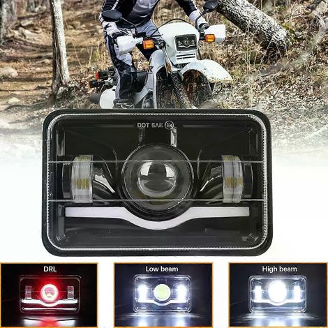 LED-Projektorscheinwerfer 4x6 H4656 H4651 für Honda XR650L 1993-2013 XR250L XR650R XR400R Fern- und Abblendlicht & Tagfahrlicht-JXLGV (1/4)