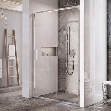 Ravak Blix - Porte de douche étroite BLSDP2-100, 977-1005 mm, acier inoxydable brillant/verre X0PMA0C00Z1 (1/3)