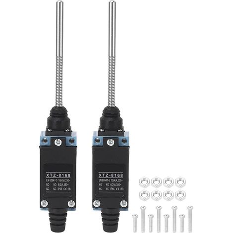 2 interrupteurs de fin de course momentanés avec ressort hélicoïdal flexible pour fraiseuse CNC, laser et plasma, routeur 250 V/380 V