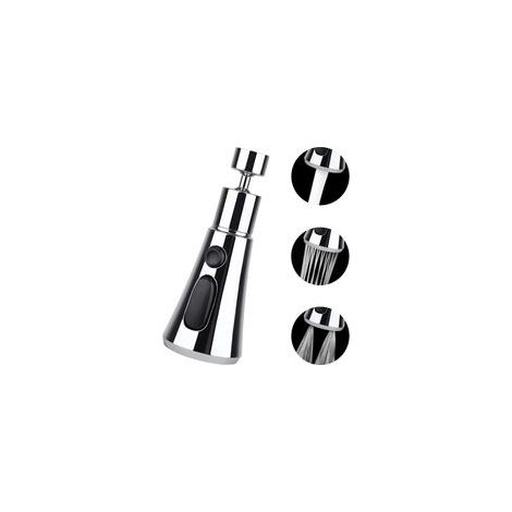 Robinet de Cuisine Pivotant 360° avec 3 Modes, Adaptateur Universel pour Évier, Raccord G1/2, Argenté (1/5)