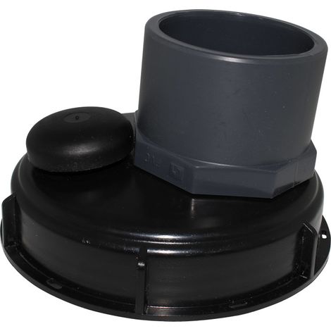 Couvercle diamètre 150 mm avec prise PVC droite 75/90 et évent (1/2)