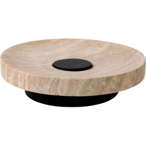 Stone Tray with Two-Tone Insert, Stone-Effect Pedestal Tray, 25.5cm x 6.5cm (1/5)