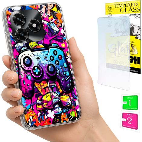 Funda para Honor X5C Plus / X5C 4G con foto, cubierta trasera y cristal 9H. (1/5)