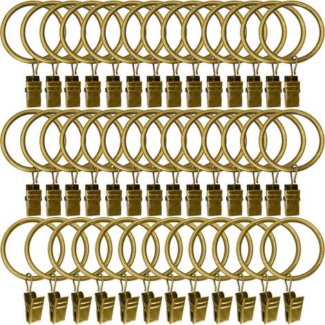 LLPJS Lot von 40 Anhängen und Fahrten im majestätischen Stil mit Klammern, Vorhangklammern mit Anneaux, Häkelarbeiten und Tringles bei Rideaux, gehäkelte Dekorationen an Fenstern, Innendurchmesser 3,8 (1/5)