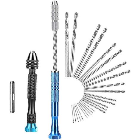 Ensemble de forets à main de précision avec foret hélicoïdal de 0,5 à 3,0 mm (1/5)