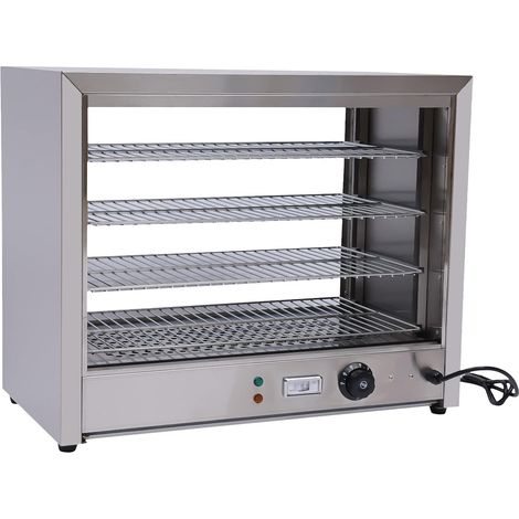 Vitrine de maintien au chaud avec éclairage 4 étages - Comptoir chaud - Comptoir à repas - 800 W - 30-85 °C (1/5)